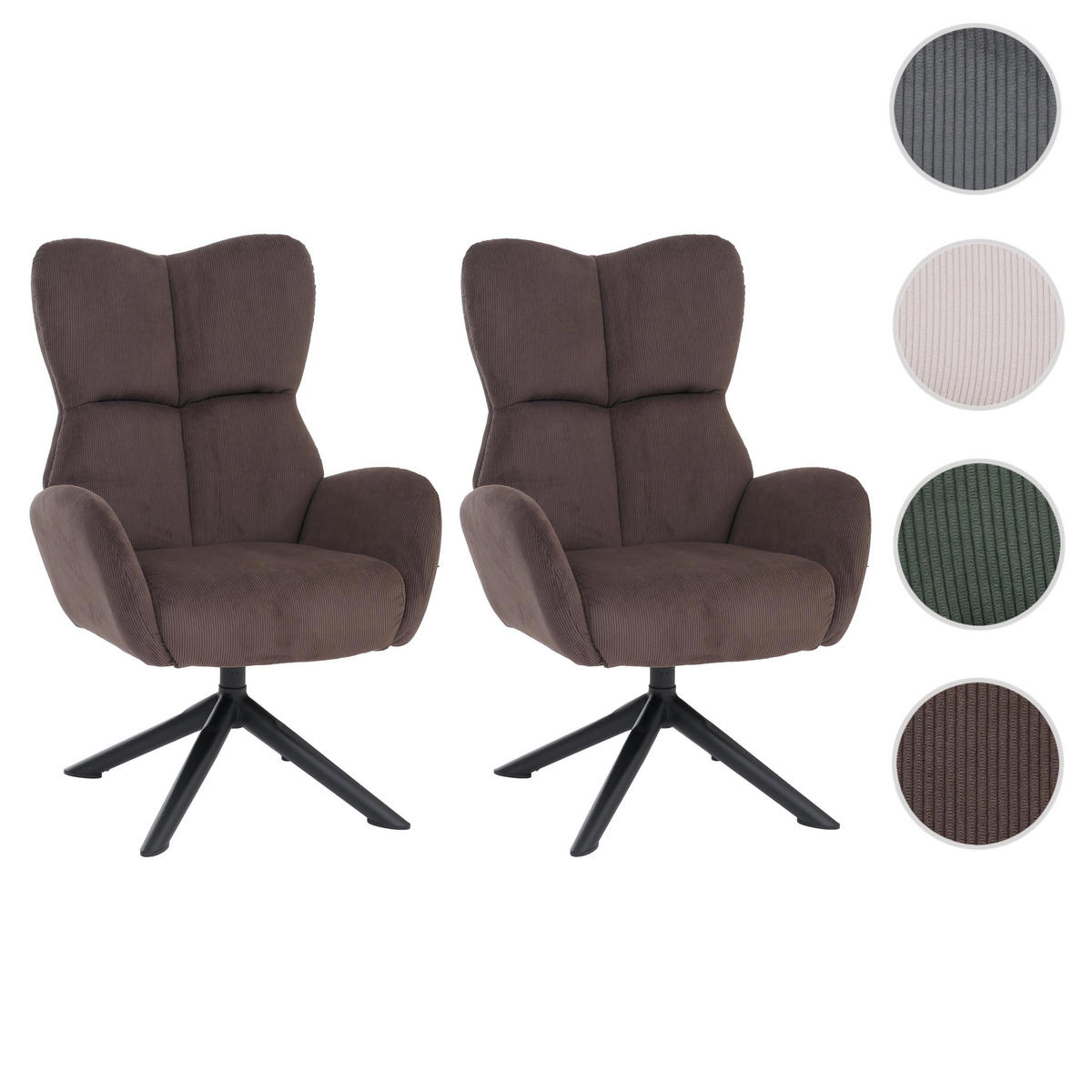 ESSZIMMERSTUHL Dunkelbraun 2er-Set - Dunkelbraun, Textil (72/106/71cm) - MCW