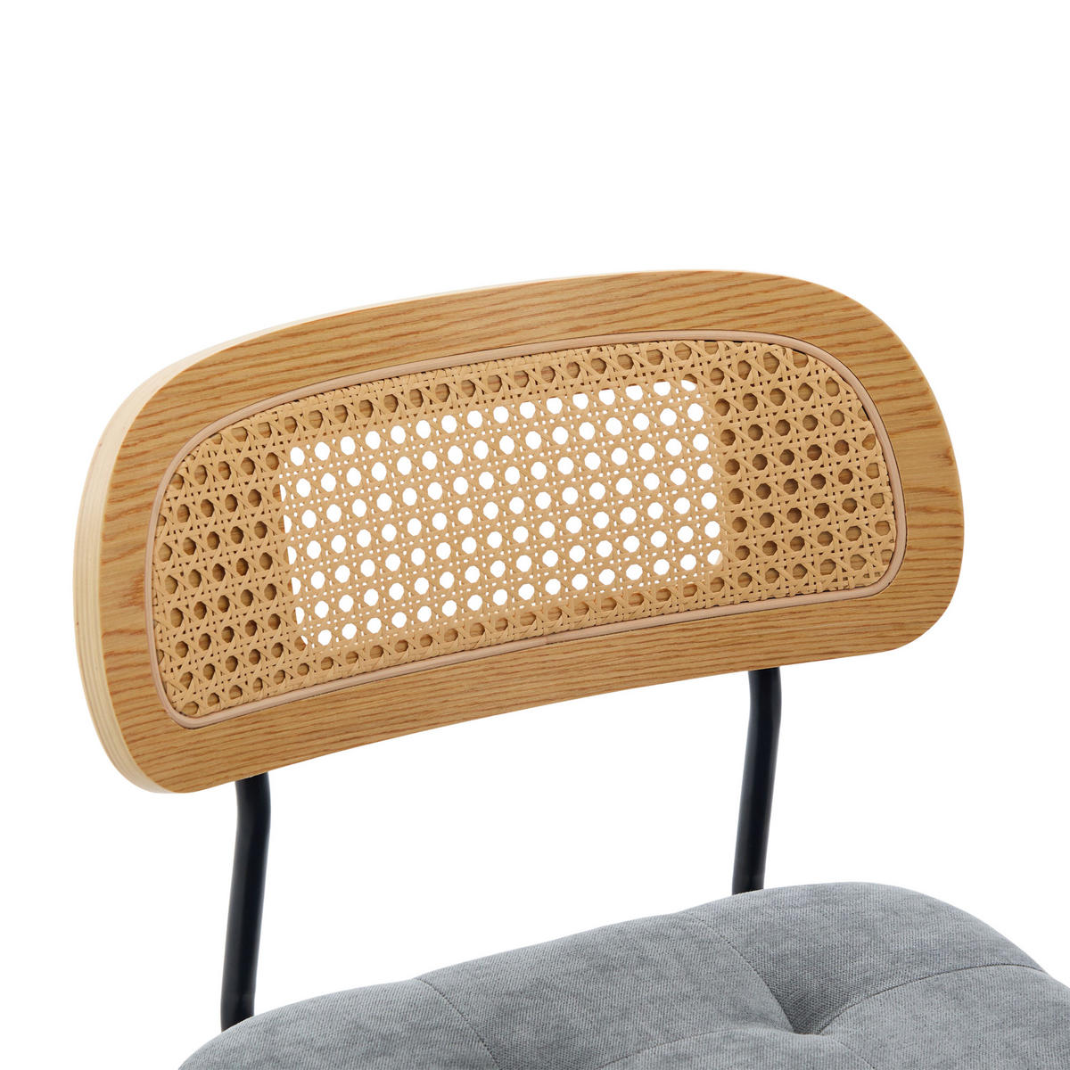 STUHL-SET 2 Stück, 360° drehbar Rattan 360°, DE-42279, Grau - Grau, Metall (50/77/43cm) - ComfortXL