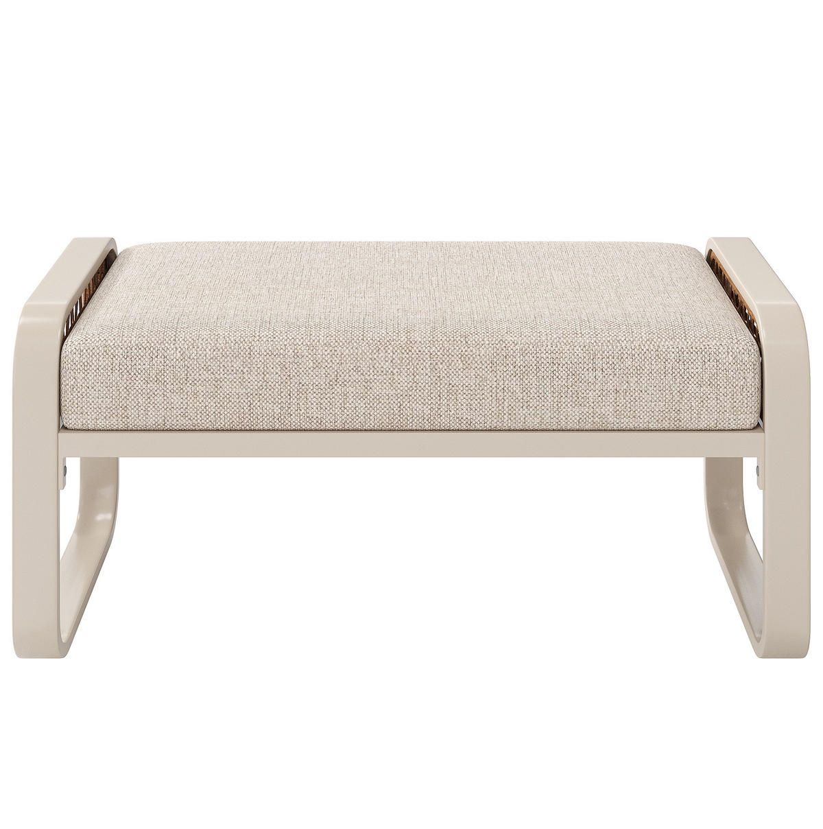 GARTENLOUNGE 178/61/76 cm beige aus PE-Rattan mit Tisch und waschbaren Kissen - Beige, Metall - OKWISH