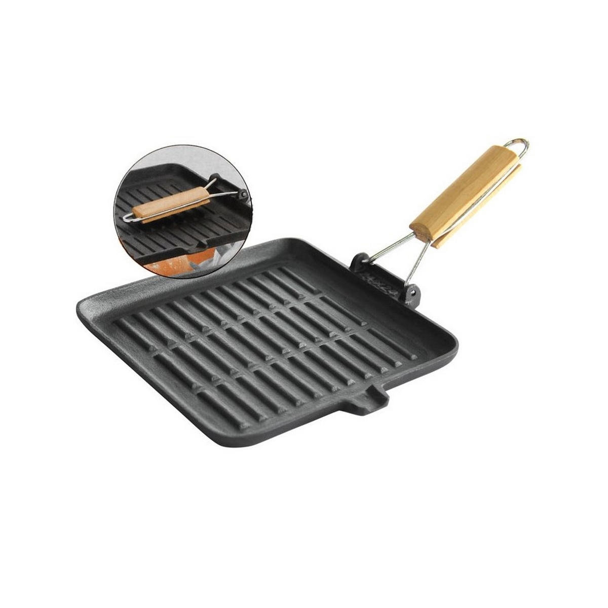 GRILLPFANNE Graphit 24/24/2 cm KH1107 - Graphitfarben, Metall (24cm) - Kinghoff 