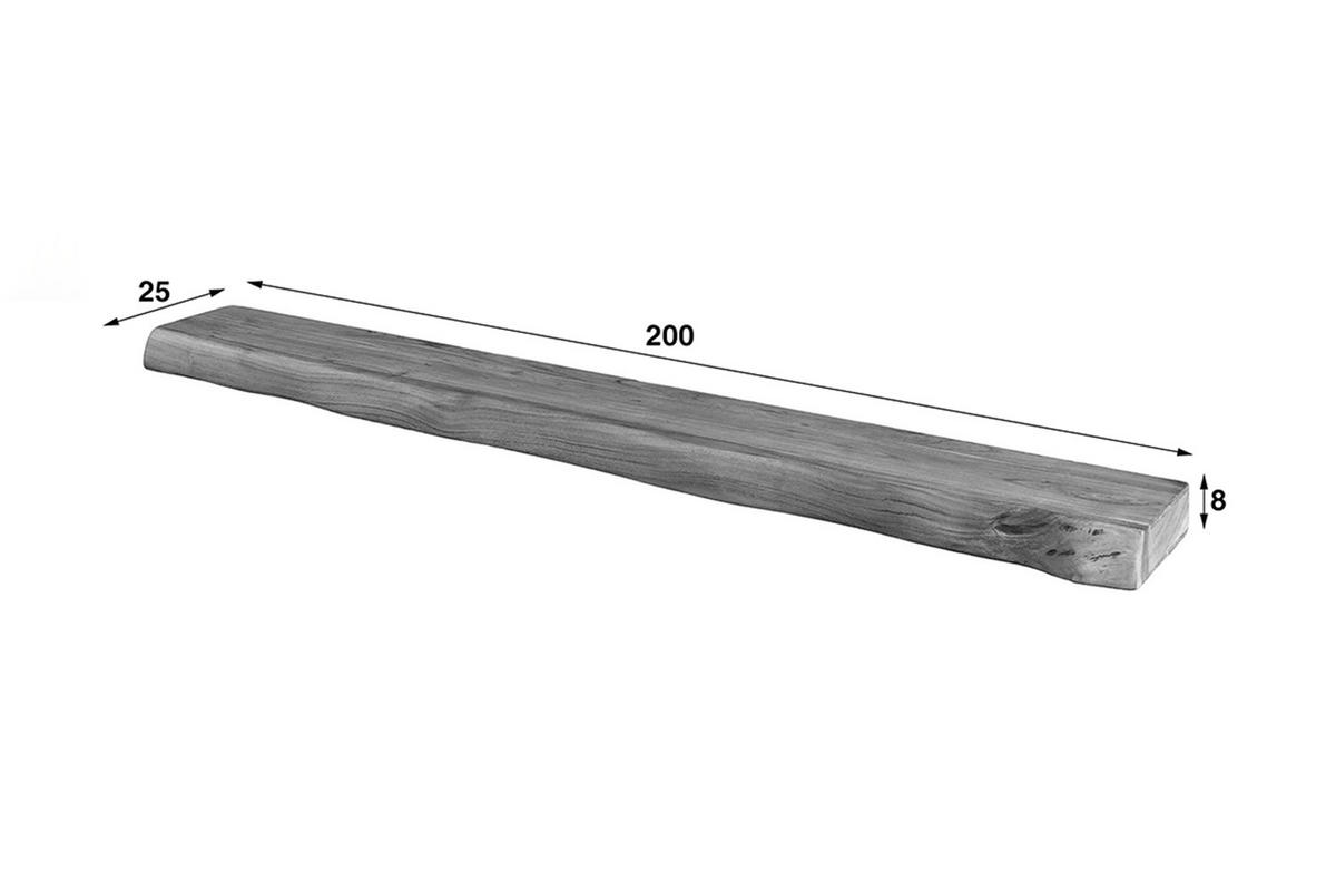 WANDREGAL SESA Holz Akazie - Naturfarben, Holz (200/8/25cm) - KAWOLA