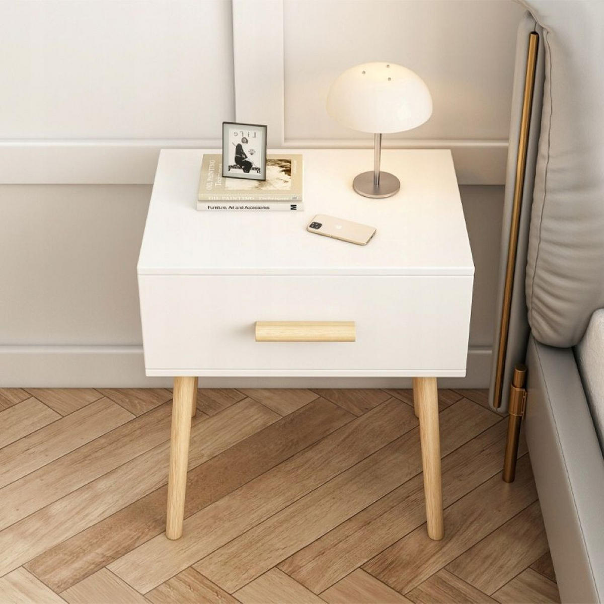 NACHTTISCH, weiß 45/30/54.5 cm - Weiß, Holzwerkstoff (52/10.5/34cm)