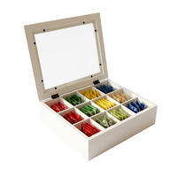 TEEBOX - Weiß, Holz/Kunststoff (28/9/23cm) - Relaxdays