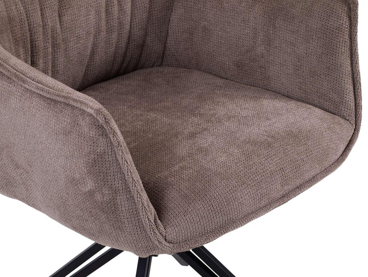 ESSZIMMERSTUHL Ginosa drehbar 4er-Set - Beige/Schwarz, Textil/Metall (62/90/66cm) - Mr. Deko