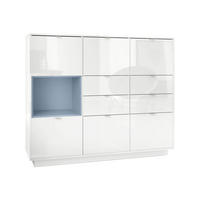 HIGHBOARD Metro Einsatz in Denim matt - Pastellblau, Holzwerkstoff (153/123/38cm) - Vladon