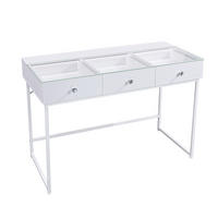 KONSOLENTISCH mit LED 3 Schubladen 115/55/81 CM - Weiß, Holz (115/55/81cm) - VANITII