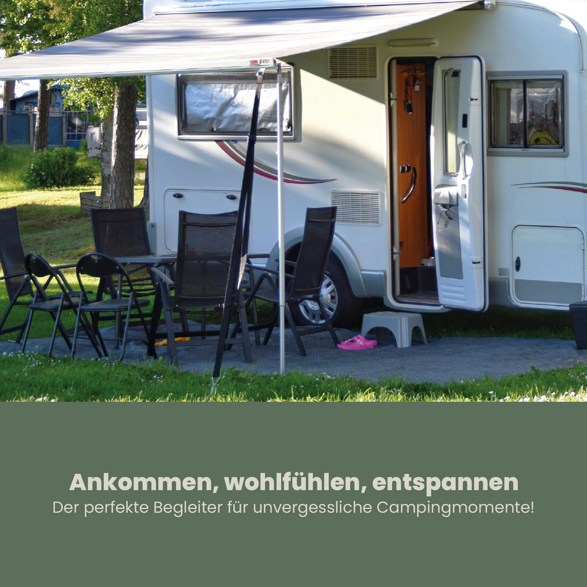 CAMPING Matte - Vorzeltteppich HDPE 300 x 600 cm - Anthrazit, Kunststoff (300/600cm) - Bestlivings