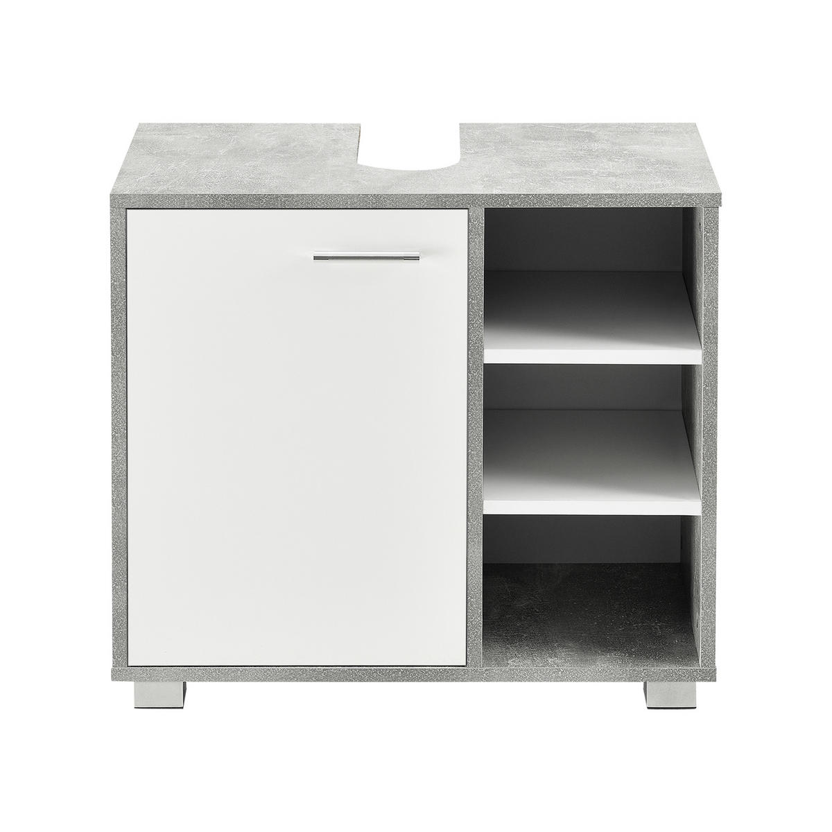 WASCHBECKENUNTERSCHRANK Narvik - Weiß/Grau, Holzwerkstoff (60/55.6/31cm) - [en.casa]
