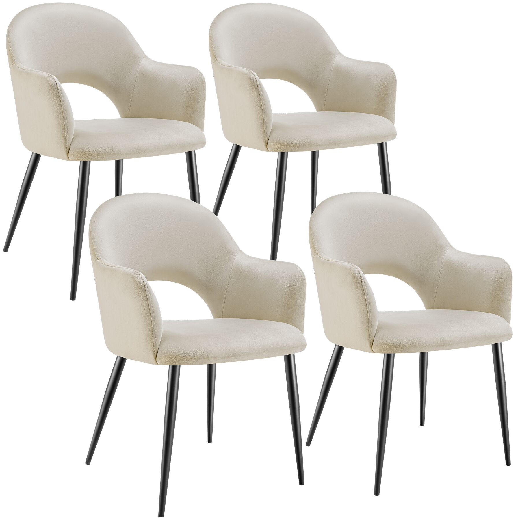 ARMLEHNSTUHL Sachel, 57 x 61,5 x 87,5 cm, creme - Creme, Kunststoff (57/87.5/61.5cm) - tectake