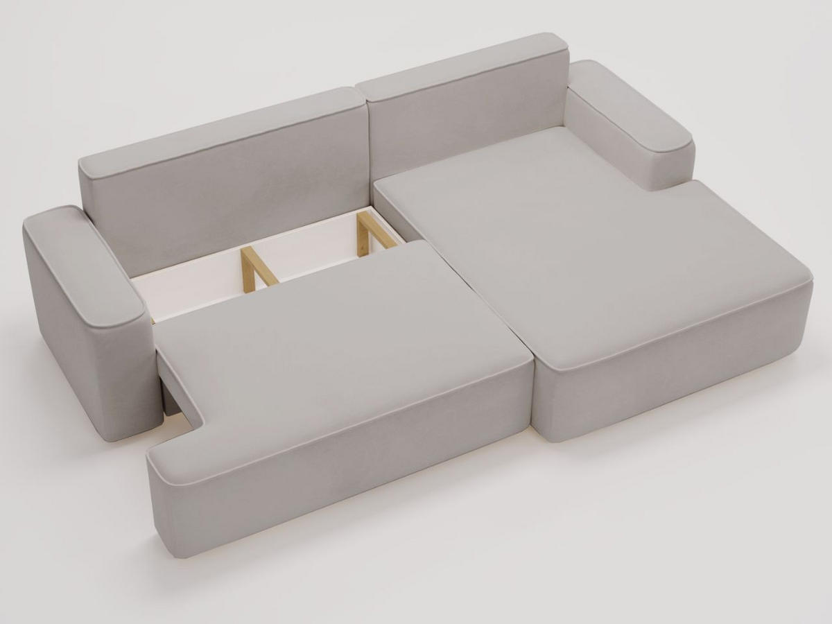 ECKSOFA California Hellgrau Rechts - Hellgrau, Holz/Textil (270/165cm) - Graingold