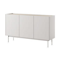 KOMMODE 144 cm Laris - Beinen, 3 Türen, Beige - Kaschmir, Holz (144/83/37cm) - Emporius