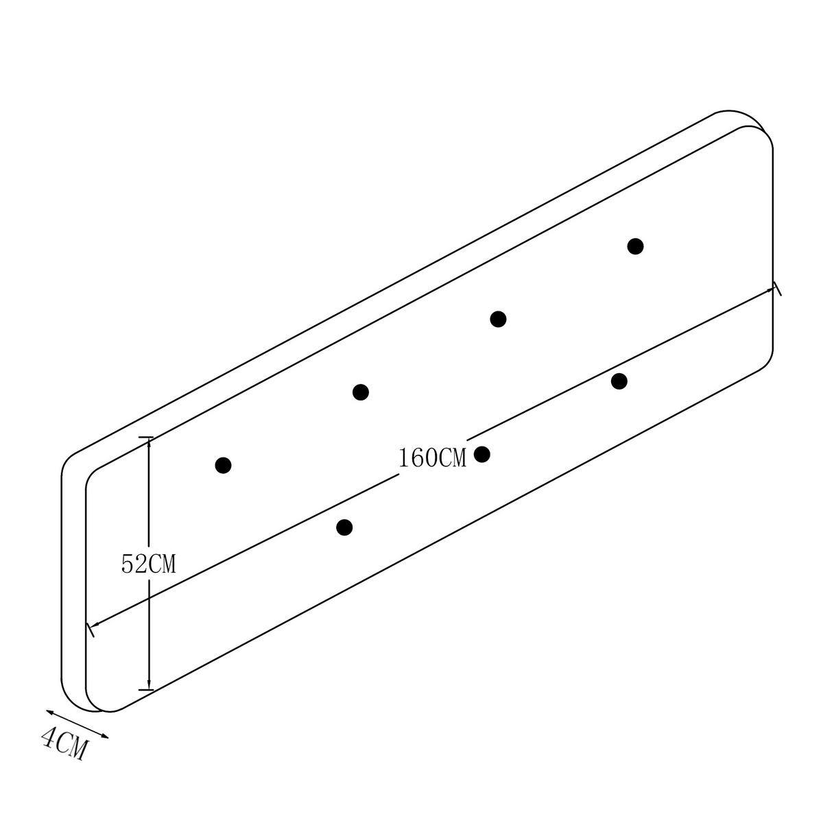 ČELO POSTELE Tokke - šedá, kompozitní dřevo/textil (160/4/52cm) - [en.casa]