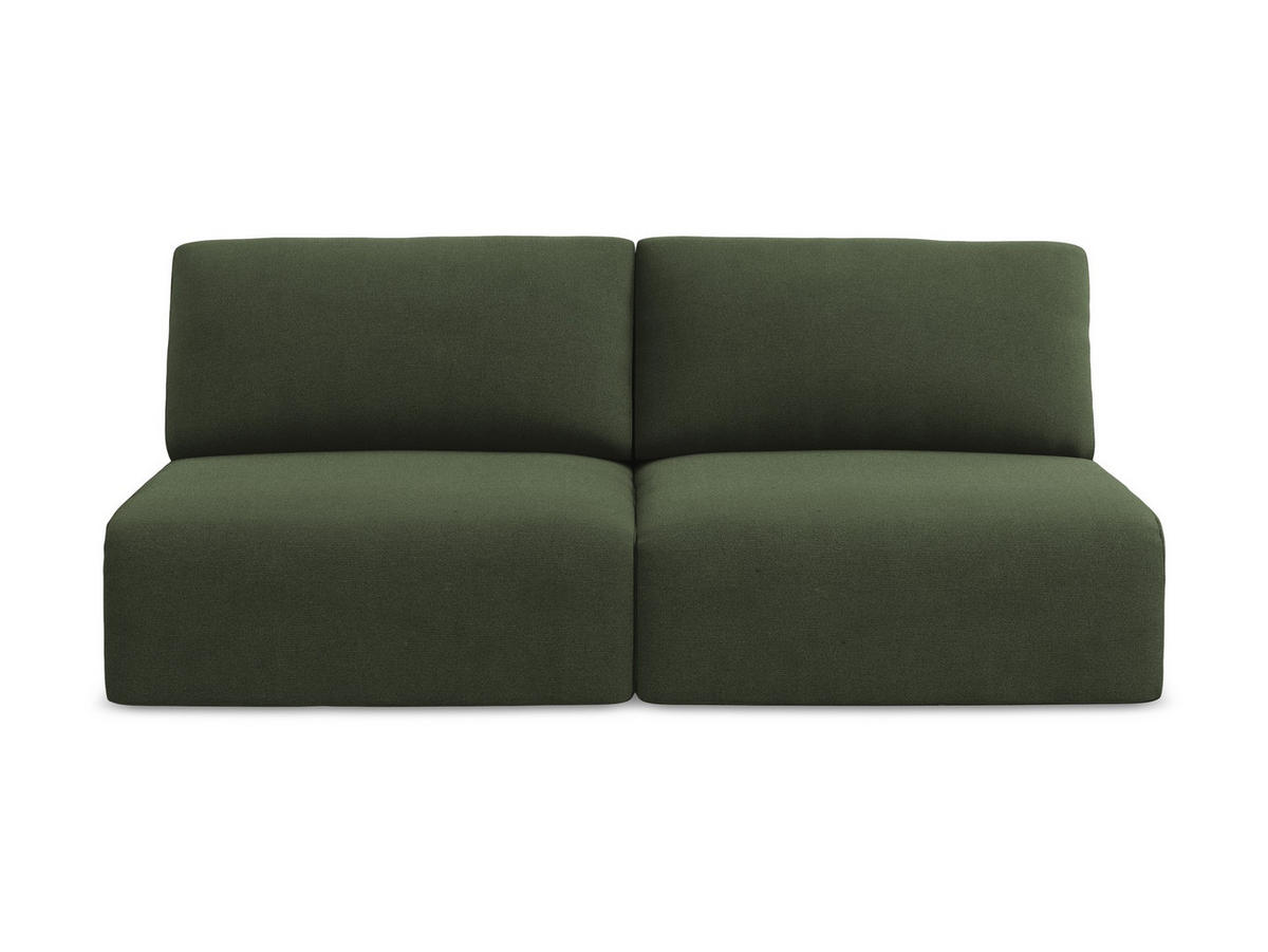 3-SITZER SOFA mit Schlaffunktion Strukturstoff Stoff Grün - Blau/Schwarz, Kunststoff/Textil (216/79/102cm) - Makamii