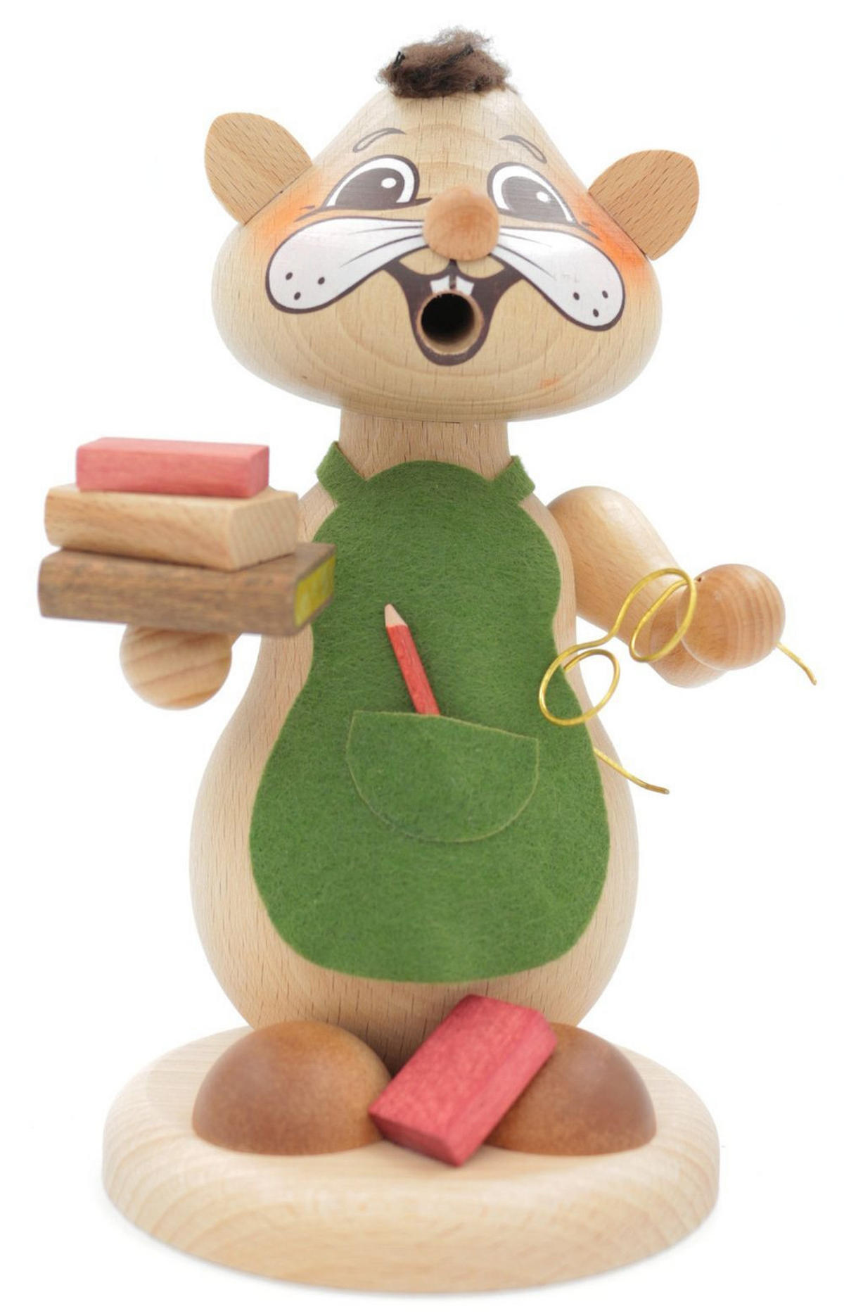 RAUCHFIGUR Hamster Bücherhamster 18 cm - Multicolor, Holz (12/18/0.1cm)