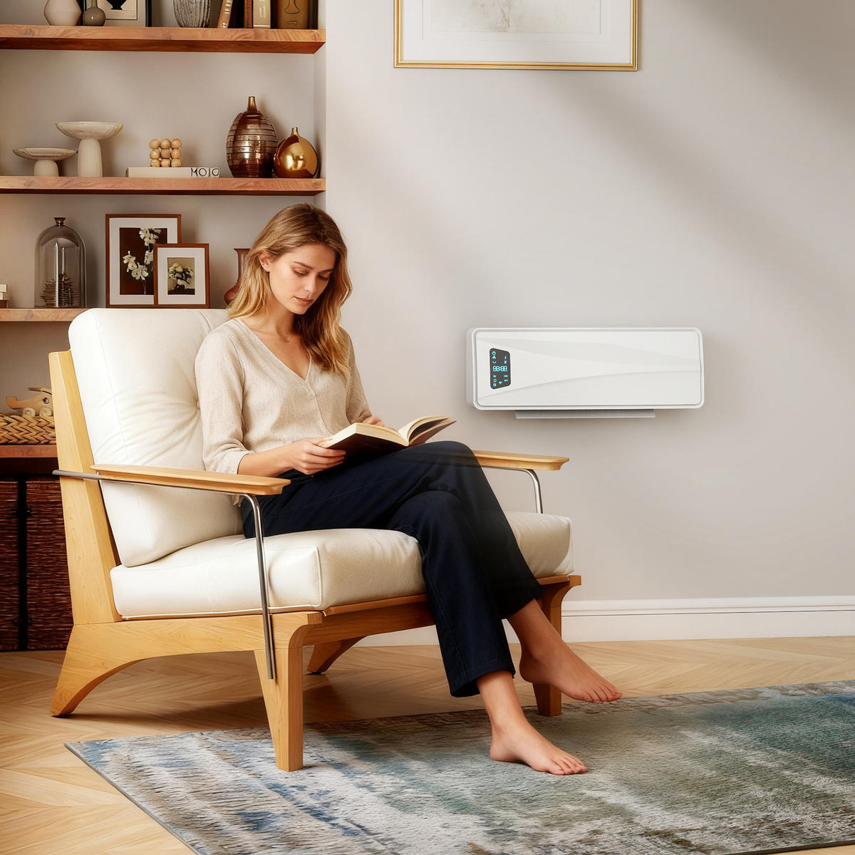 WANDMONTIERTER-ELEKTROHEIZER ABS PA Weiß - Weiß, Kunststoff (18.7/14.5/54cm) - HOMCOM