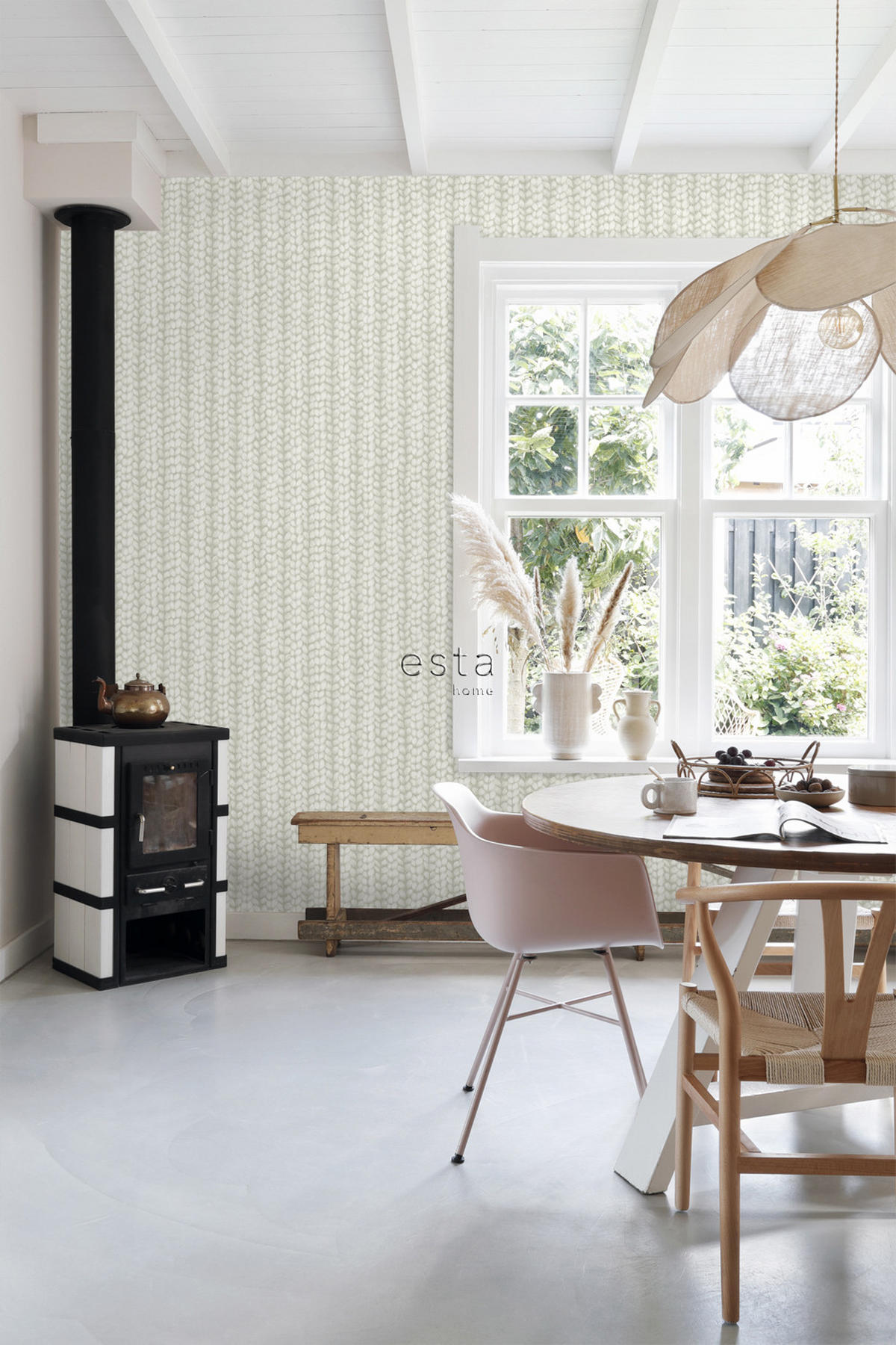TAPETE grob gestricktes Muster 53 cm x 10.05 m - Grau, Papier (53/1000cm) - ESTAhome