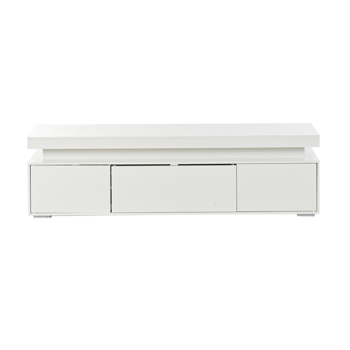 LOWBOARD DE-40401 3 Türen mit LED und Hochglanz Weiß - Weiß, Holzwerkstoff (150/43/35cm) - ComfortXL