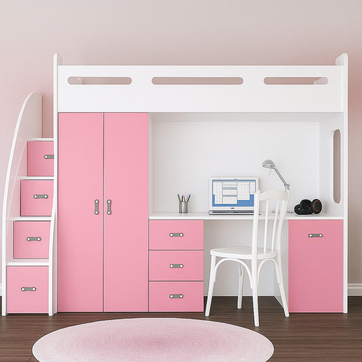 KINDERBETT Zuzia plus rosa - Rosa, Holzwerkstoff - roe furniture