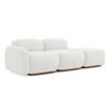 3-SITZER SOFA Rechts Bouclé Stoff Weiß - Weiß/Braun, Holz/Textil (258/73/95cm) - Makamii