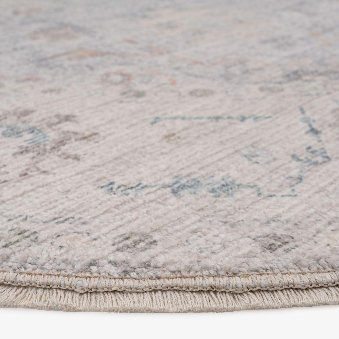 RUNDE TEPPICH Ishani Audrey Beige - Beige, Textil (196/196cm) - Kukoon Rugs