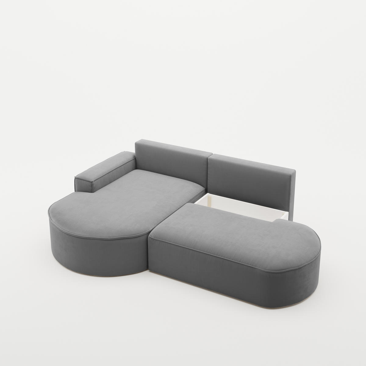 ECKSOFA Modena Pro - Komfort Und Stil Stoff Salvador Anthrazit Links - Anthrazit, Holz (278/179cm) - Kaiser Möbel