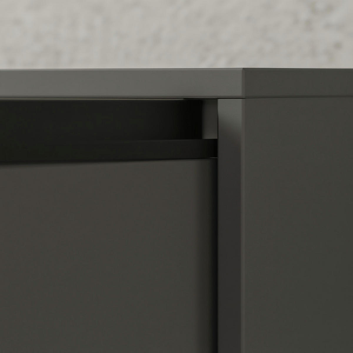 BÜRO-SET "Stuttgart" groß mit 3 Aktenschränke Soft-Close 272x197 cm Graphit - Schwarz, Holzwerkstoff (272/197/40cm) - KADIMA DESIGN