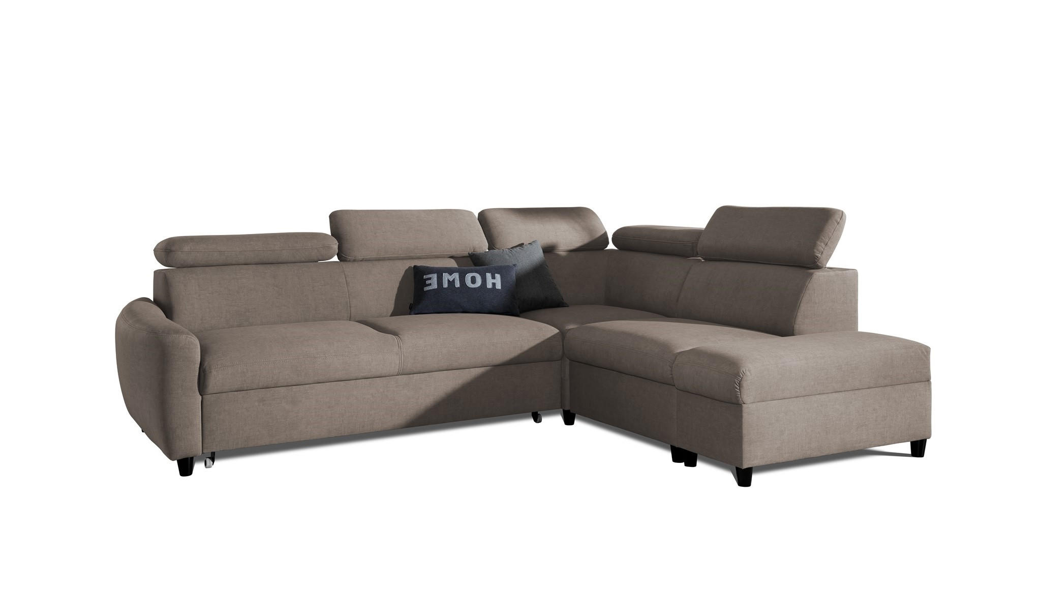 ECKSOFA Schlafsofa Anton In Esito - Taupe, Holzwerkstoff/Textil (265/205cm) - Fun Möbel