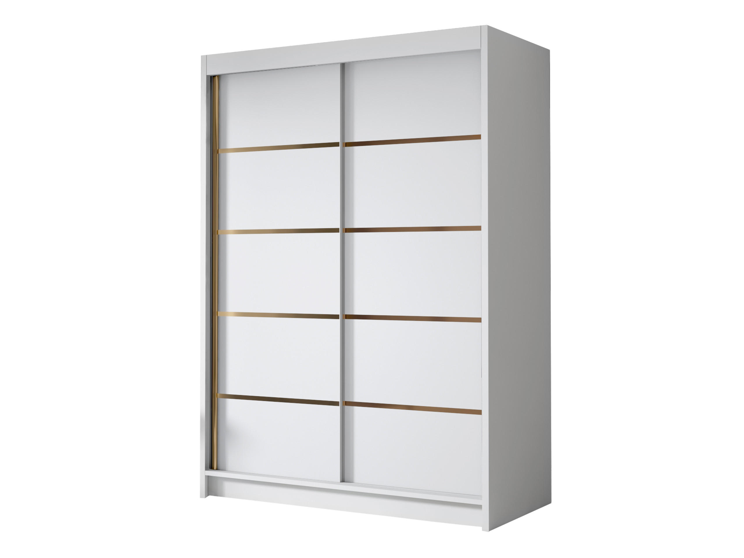 SCHIEBETÜRENSCHRANK Lungo IV - Goldfarben/Weiß, Holzwerkstoff/Metall (120/200/58cm) - MIRJAN24