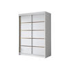 SCHIEBETÜRENSCHRANK Lungo IV - Goldfarben/Weiß, Holzwerkstoff/Metall (120/200/58cm) - MIRJAN24