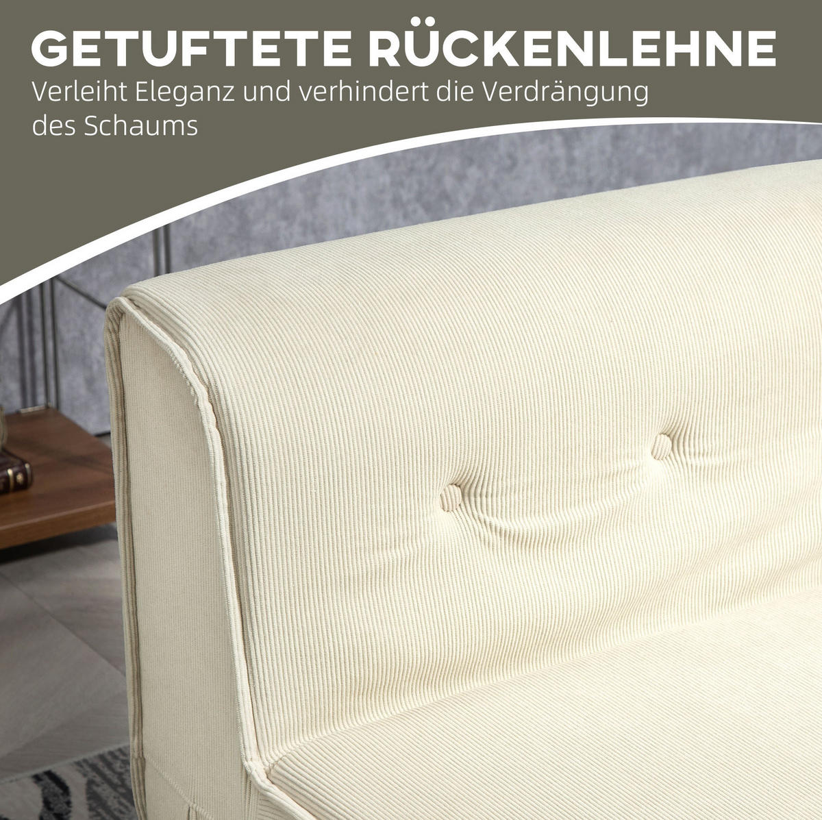 SCHLAFSESSEL 73/100/60 cm mit Liegefläche 73/195 cm – klappbar und platzsparend - Creme, Textil (73/60/100cm) - BEAOK