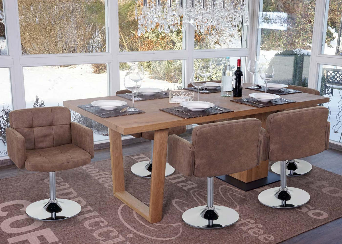 ESSZIMMERSTUHL Braun 6er-Set - Braun, Textil (60/80/55cm) - MCW