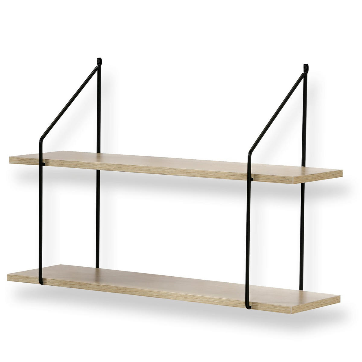 ZWEISTÖCKIGES Wandregal im Holzdekor L60 cm - Eichefarben, Holzwerkstoff (15/40/60cm) - Calicosy