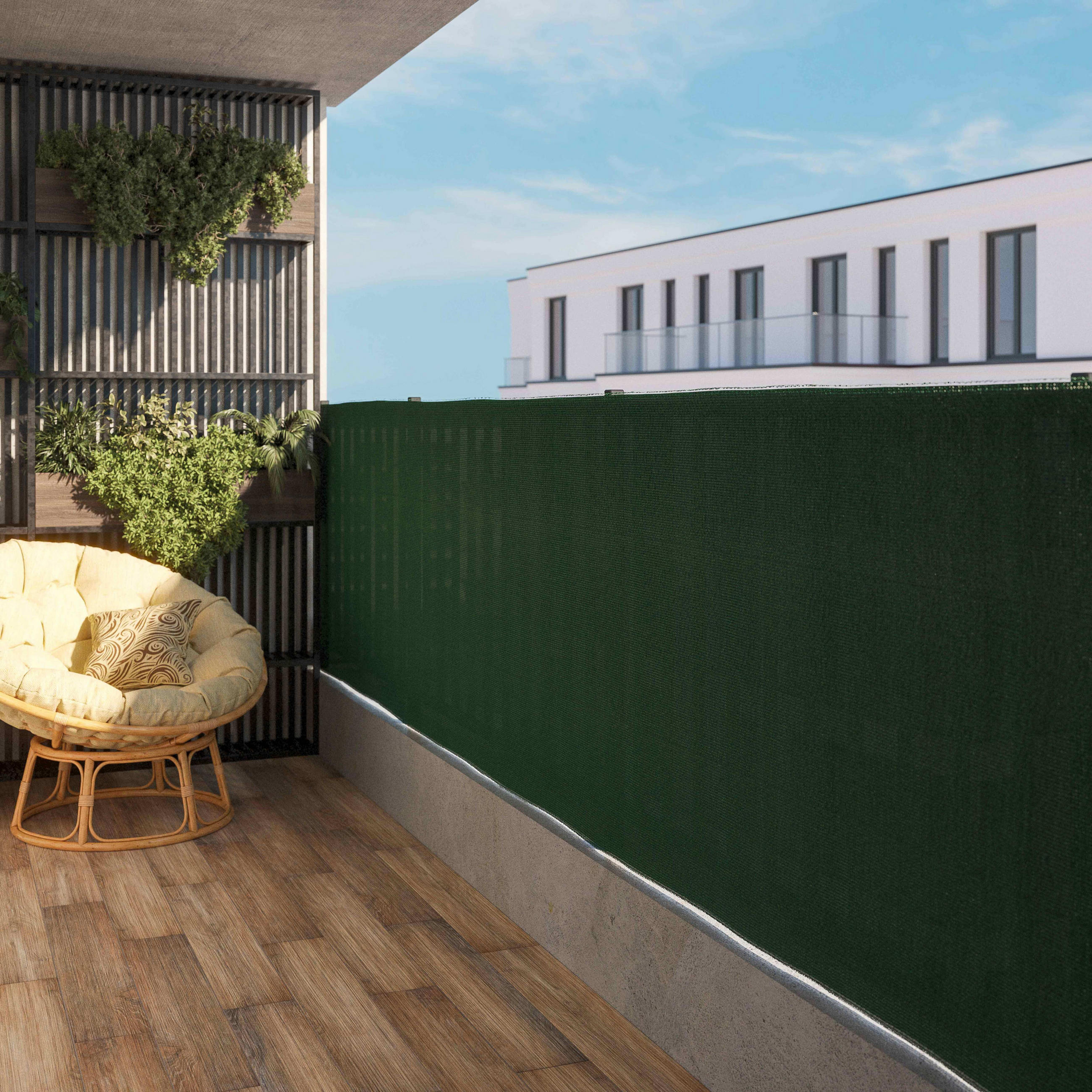 SICHTSCHUTZ 1,20x50m, Bedeckung 85 %, Grün - Grün, Textil (120/120cm) - Oviala