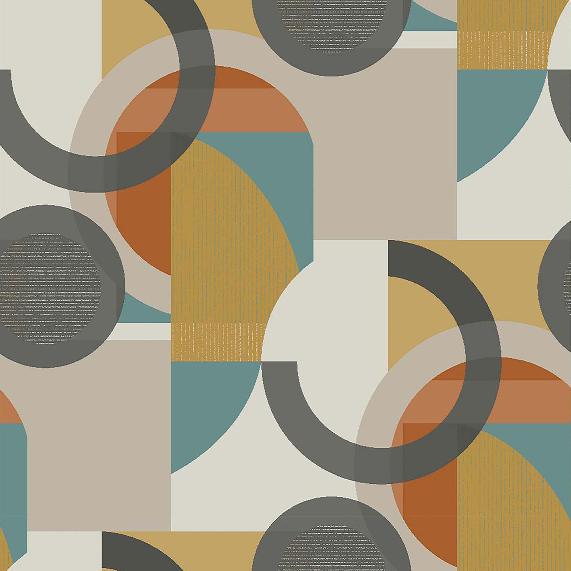 VLIESTAPETE Retro-Geo Terrakotta-Ocker - Orange, Papier/Kunststoff (52/1000cm) - next