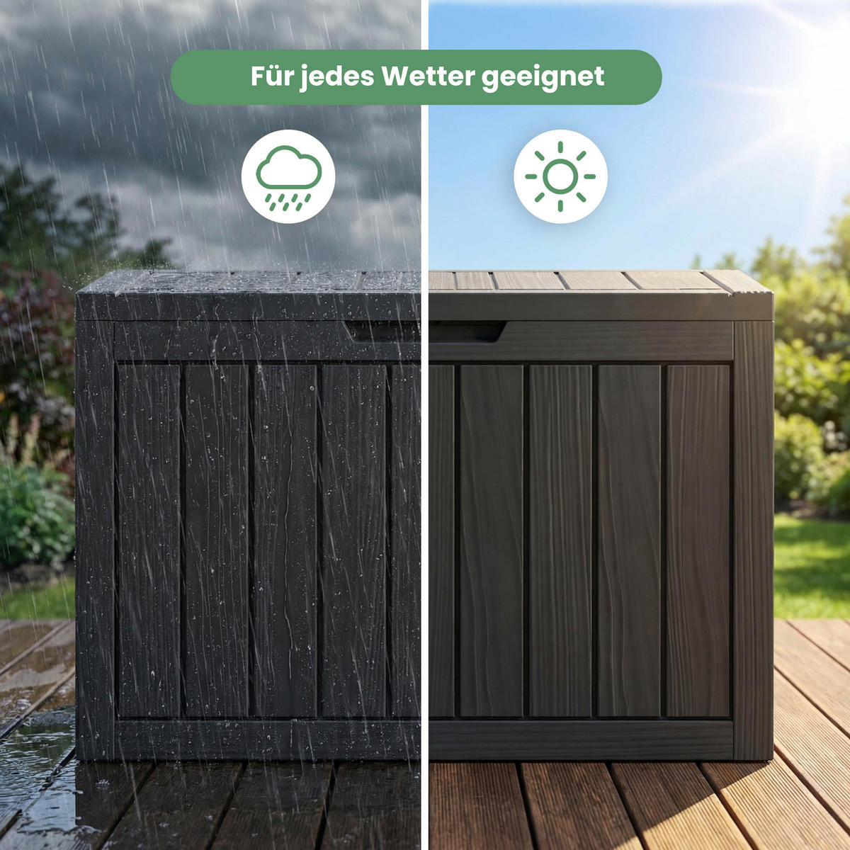 GARTENBOX 170L Schwarz - Schwarz, Kunststoff (77.5/55.5/43cm) - Akord