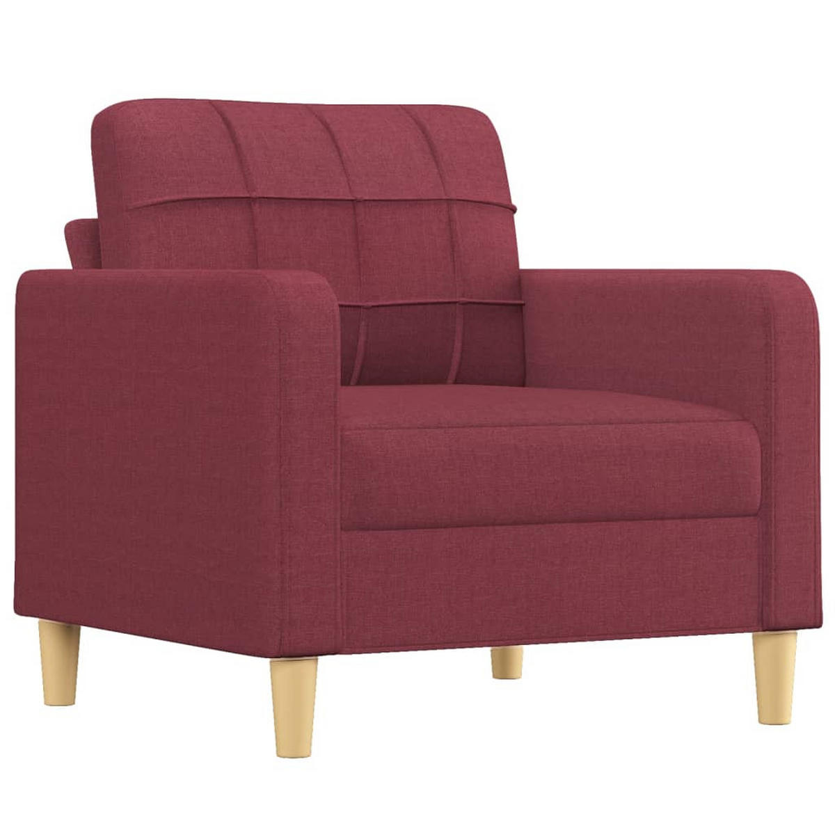 SOFAGARNITUR 3-TLG. Mit Kissen Weinrot Stoff - Rot, Textil (77/80/78cm) - vidaXL