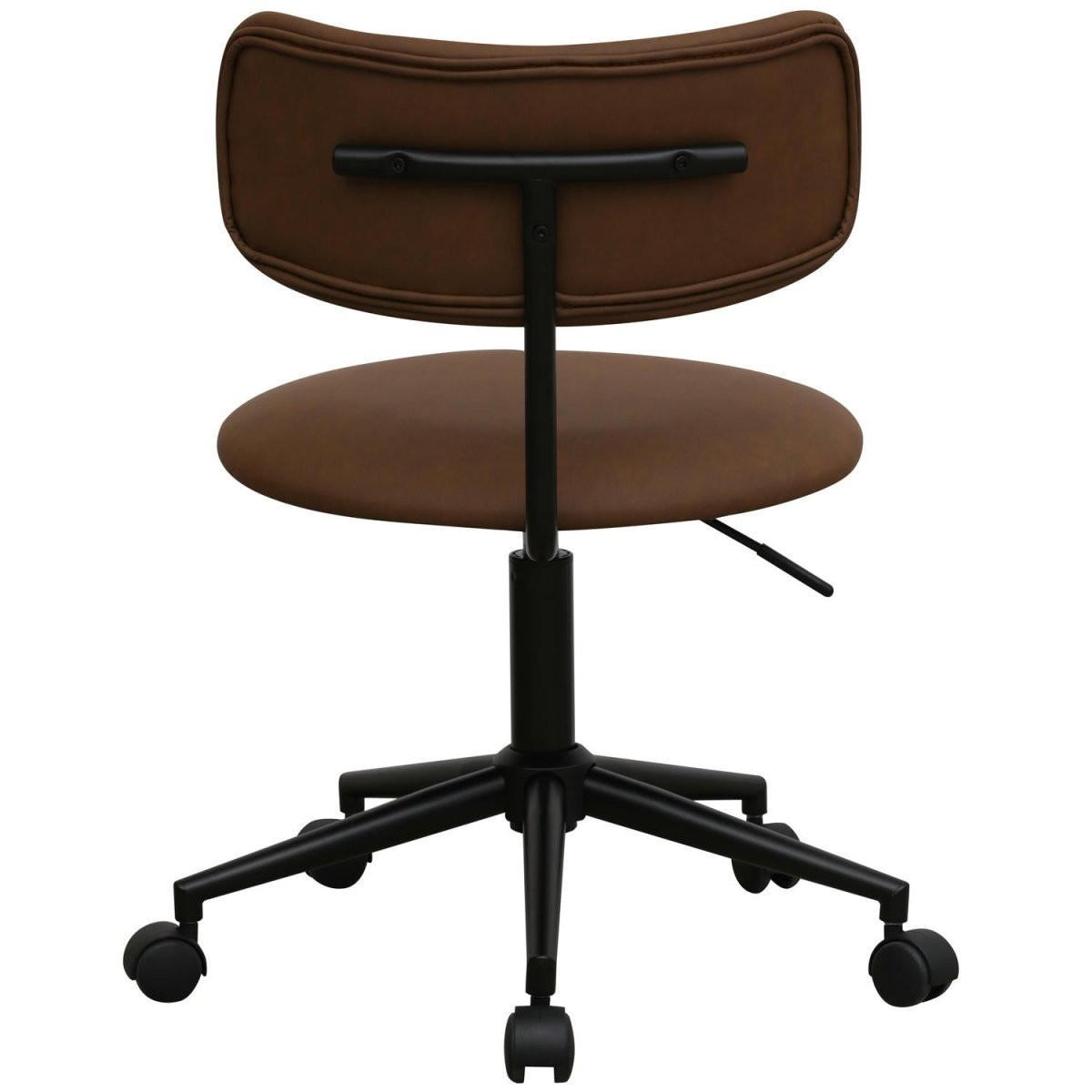 DREHSTUHL höhenverstellbar in Kunstleder Dunkelbraun - Schwarz/Braun, Textil/Metall (56/74/57cm) - Furnhouse