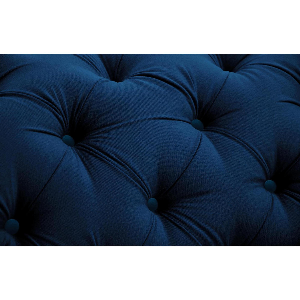 ECKSCHLAFSOFA Chester im Chesterfield-Stil, Dunkelblau, rechts - Schwarz/Dunkelblau, Textil (278/173cm) - Beautysofa