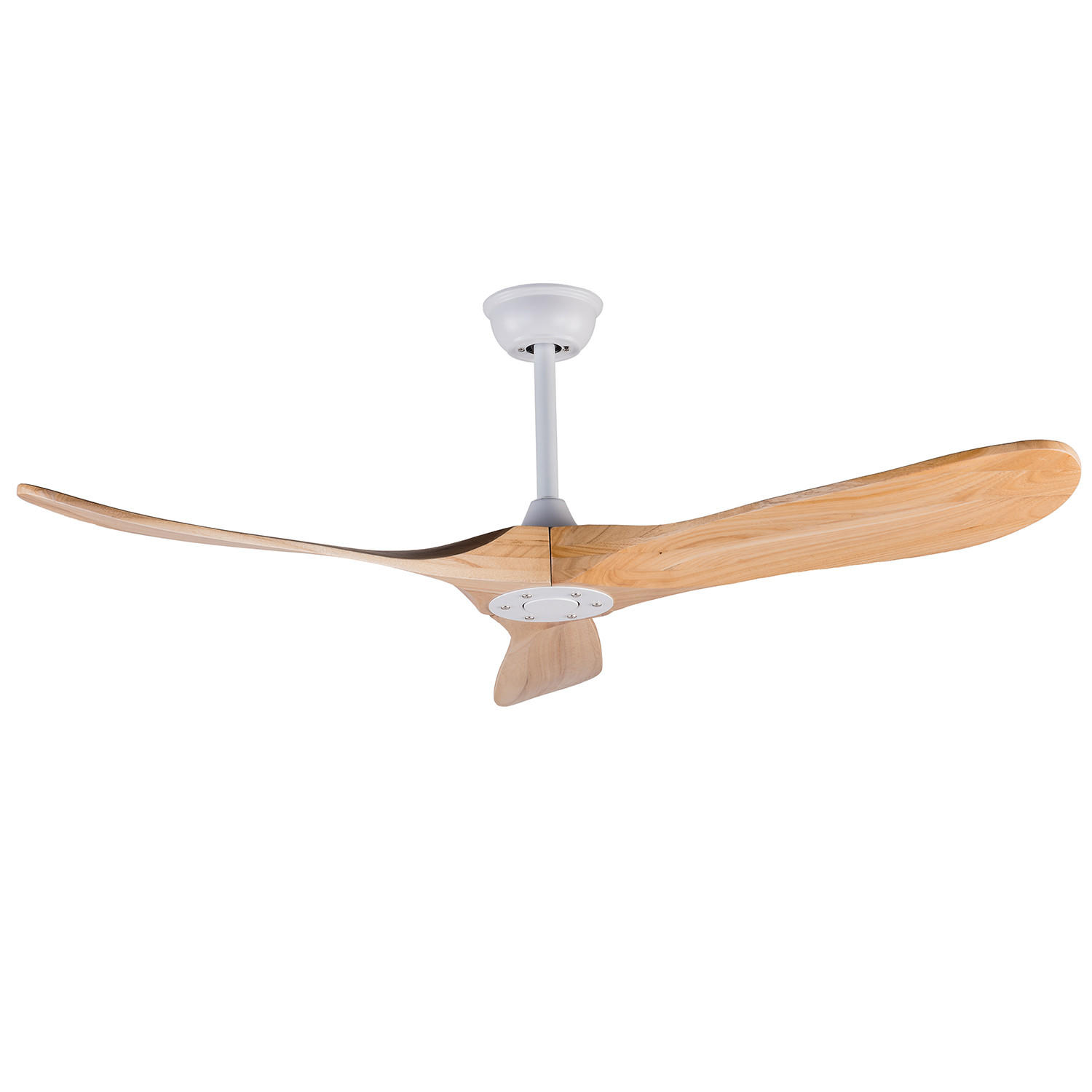 DECKENVENTILATOR 42Zoll Holzflügel Naturholz Design Fernbedienung - Weiß, Kunststoff (107/107/32cm) - CASIVA