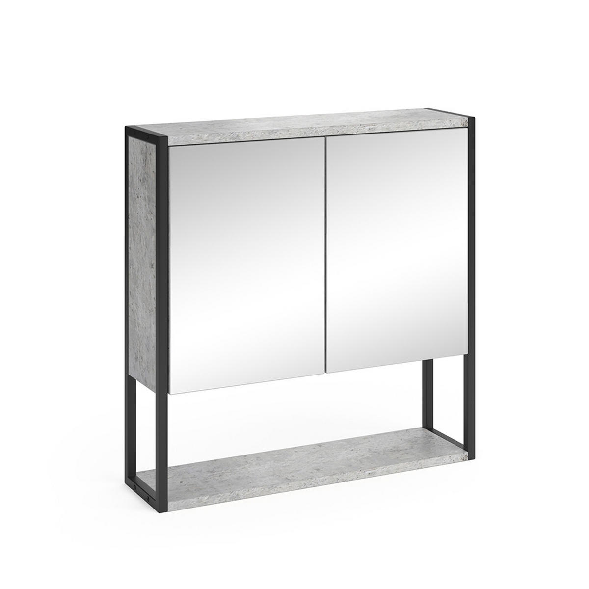 BADSPIEGELSCHRANK Fyrk Beton 60 x 60.6 cm - Grau, Holzwerkstoff (60/60.6/16cm) - Vicco