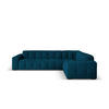 ECKSOFA rechts Kendal aus Samt marineblau 6 Sitzplätze - Blau, Textil (231/332cm) - Micadoni