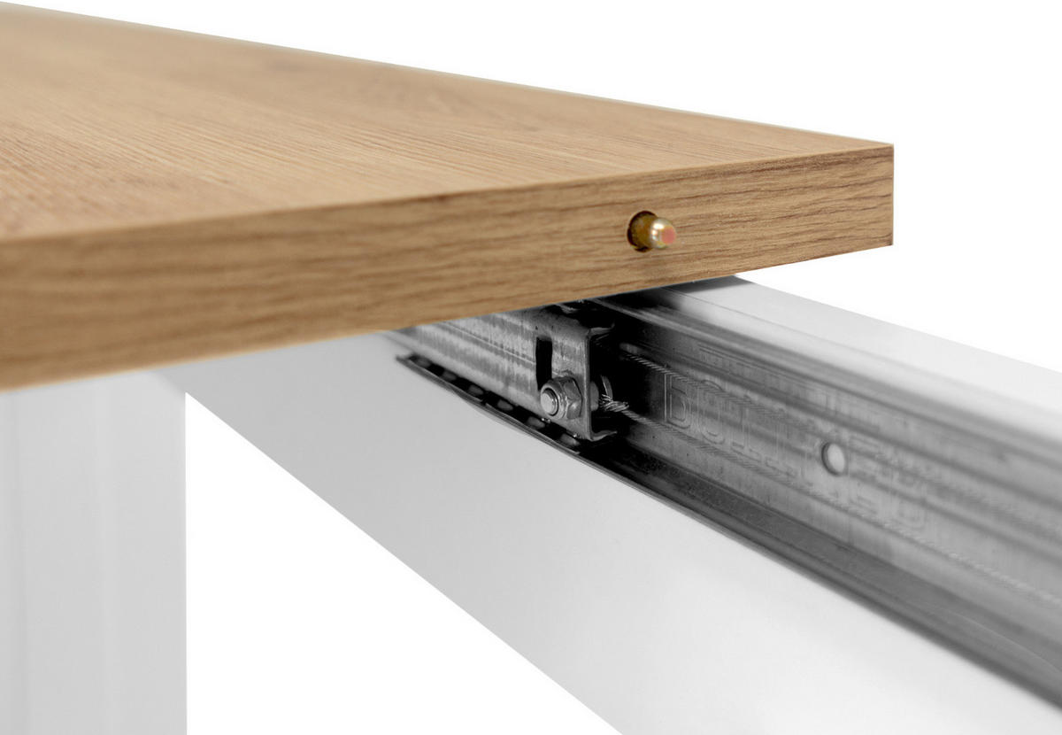 ESSTISCH weiß Landhaus und Eiche, ausziehbar 160 - 215 cm - Weiß/Eiche Artisan, Holzwerkstoff (160/90/75cm) - Furn.Design