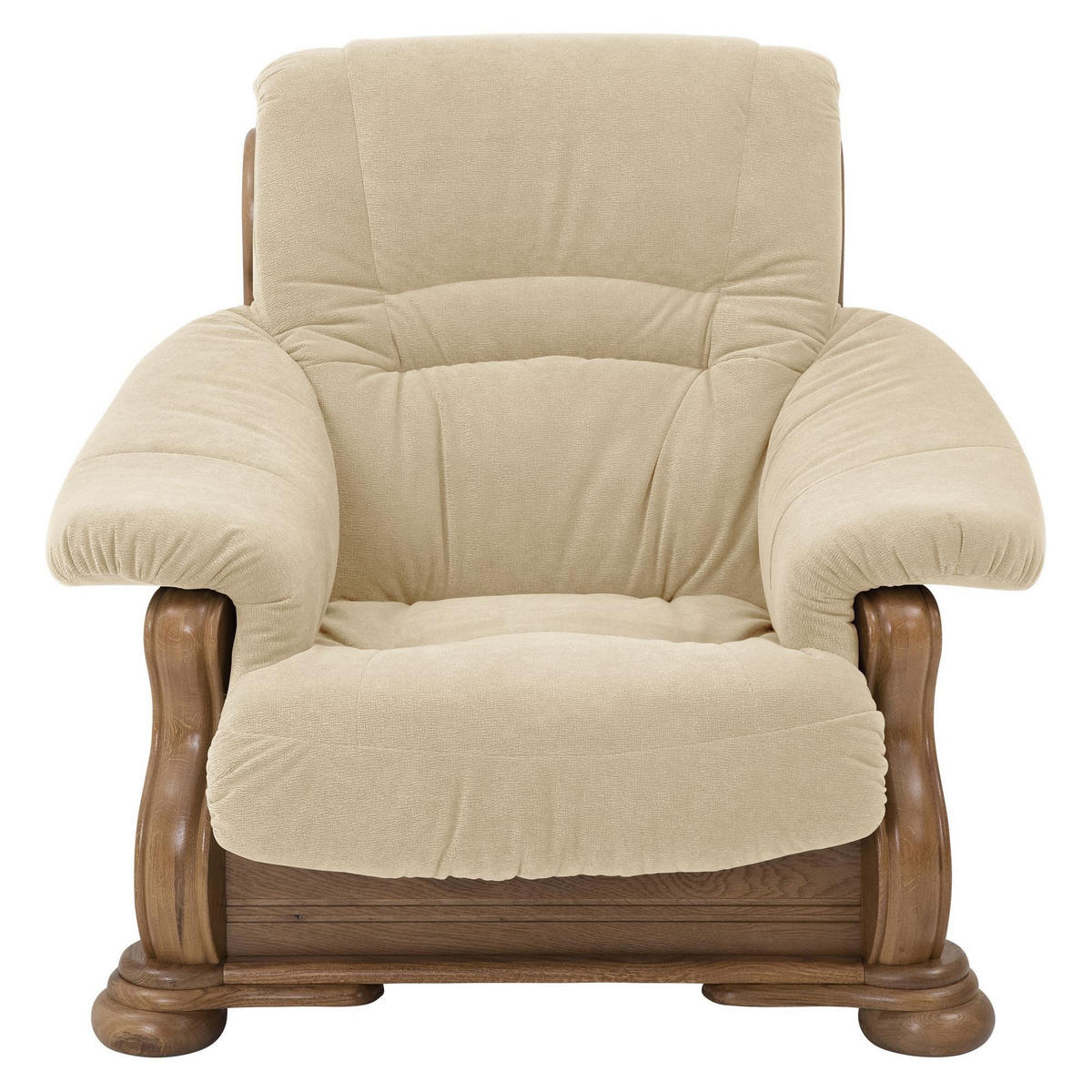 SESSEL Katlin Bezug Flockstoff Eiche rustikal P43 / sand - Gelb, Kunststoff (104/95/95cm) - 58aufmkessel