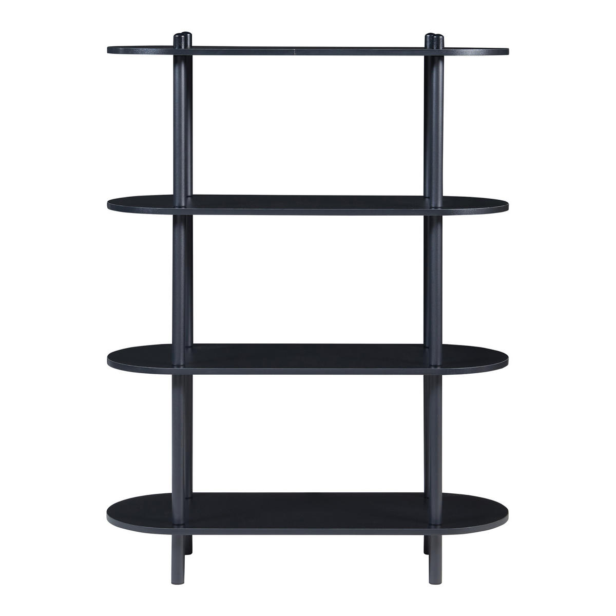 BÜCHERREGAL Øvre - Schwarz, Holzwerkstoff/Metall (80/108/30cm) - [en.casa]