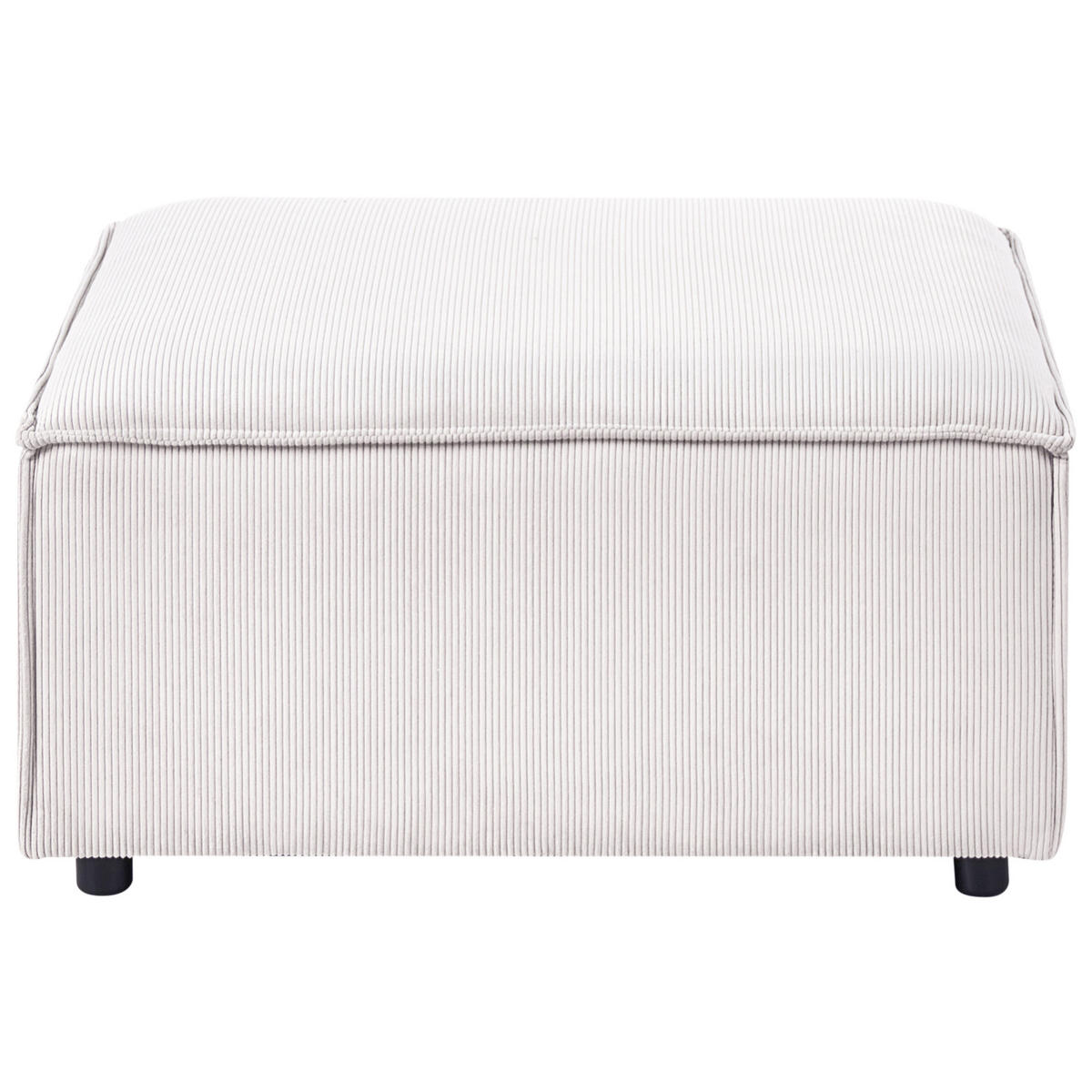 OTTOMANE Cord Cremeweiß Ardal - Creme, Textil (86/45/86cm) - Beliani