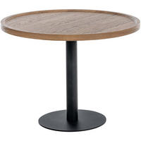 BEISTELLTISCH rund 60 cm Holz Braun - Schwarz/Braun, Holz/Metall (60/60/46cm) - CLP