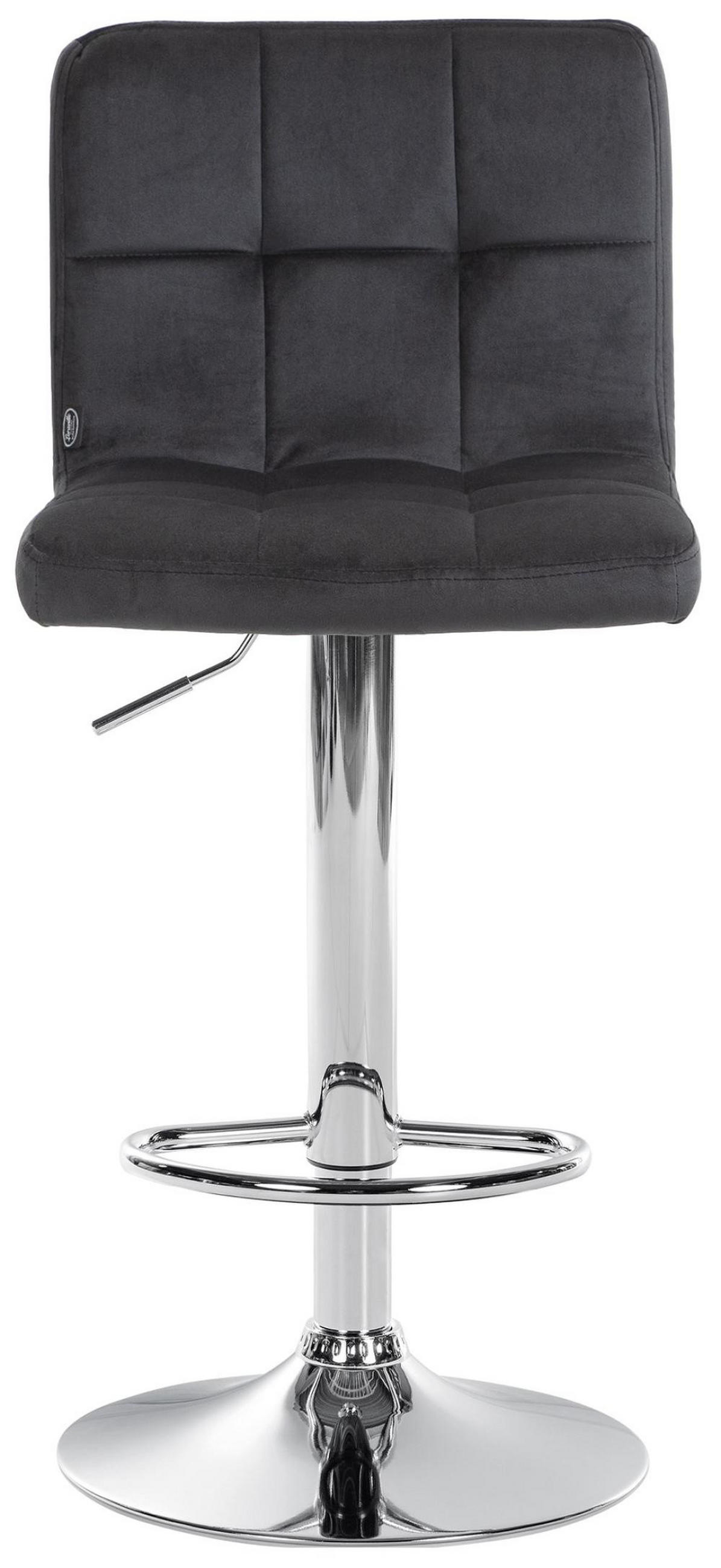 BARHOCKER 2er Set Samt schwarz - Chromfarben/Schwarz, Textil/Metall (46/94/47cm) - CLP