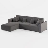 ECKSOFA LUMO L Links Grau Flechtwerk-Stoff mit Schlaffunktion und Bettkasten - Grau, Textil (293/195cm) - Barchello