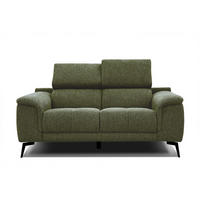 SOFA FIERO 2-Sitzer, olivgrün - Schwarz/Olivgrün, Holzwerkstoff/Textil (170/82/103cm) - Courtois Laville