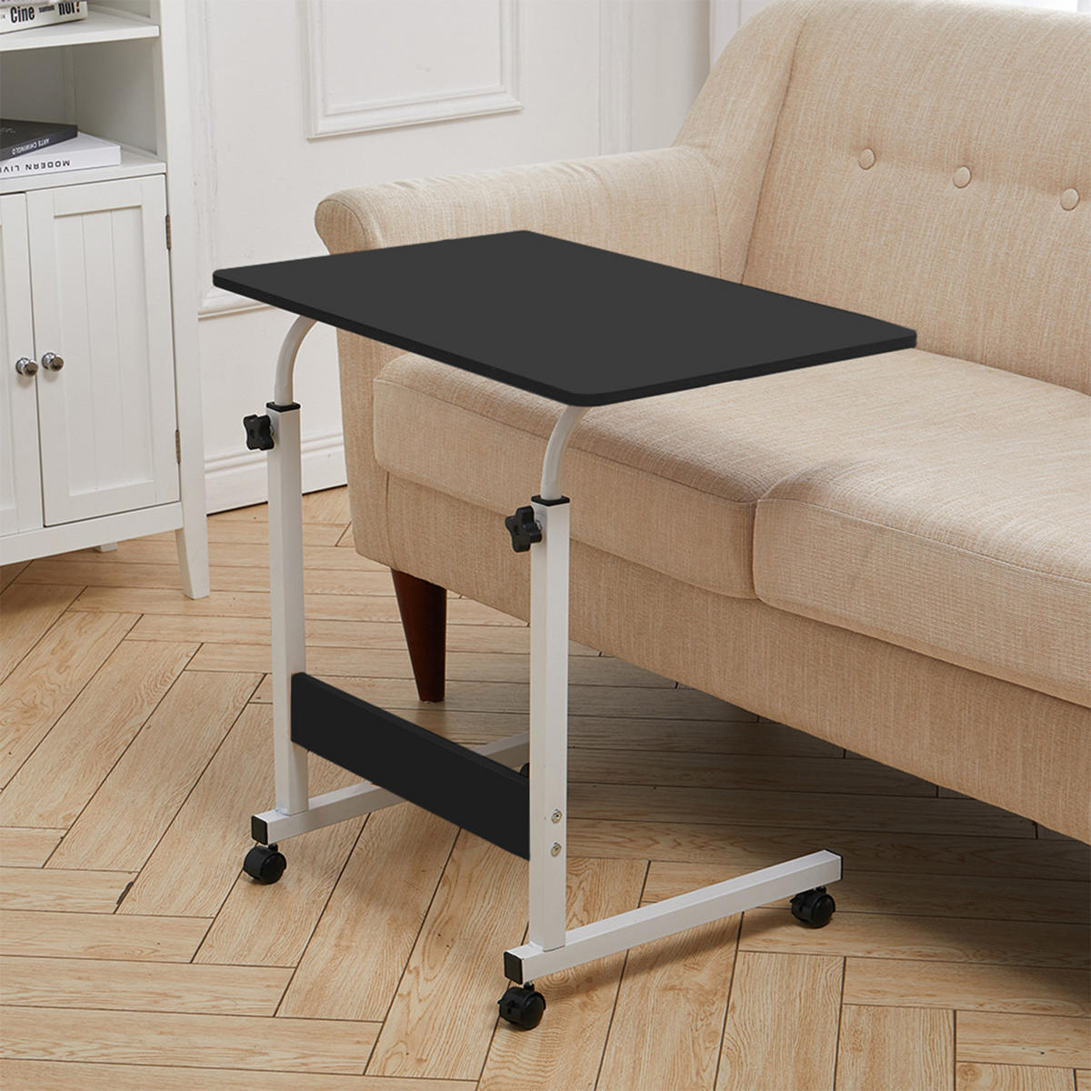 SCHREIBTISCH höhenverstellbar mit Rollen 60x40 cm Büro - Weiß, Kunststoff (40/60/70cm) - Livingandhome